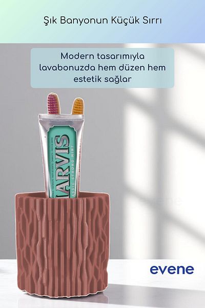 Evene Θήκη οδοντόβουρτσας Βάση οδοντόβουρτσας Βάση οδοντόβουρτσας Χρώμα καφέ Μοντέλο 78