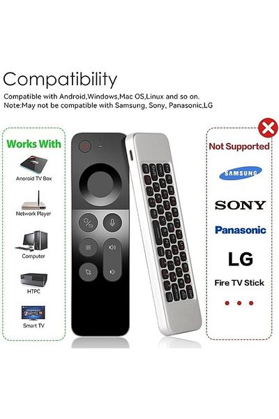Generic W3 Air Mouse Wireless Remote Control With IR Learning Voice Inputting Double-Faced