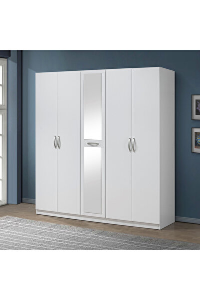 Home Box خزانة ملابس كولتورب بلس بخمسة أبواب ومرآة