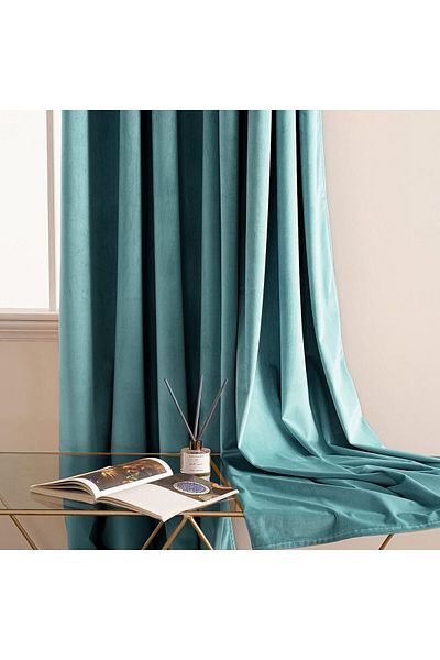 Metropolitan Concept Set of two full blackout velvet curtains, worked on staple rings