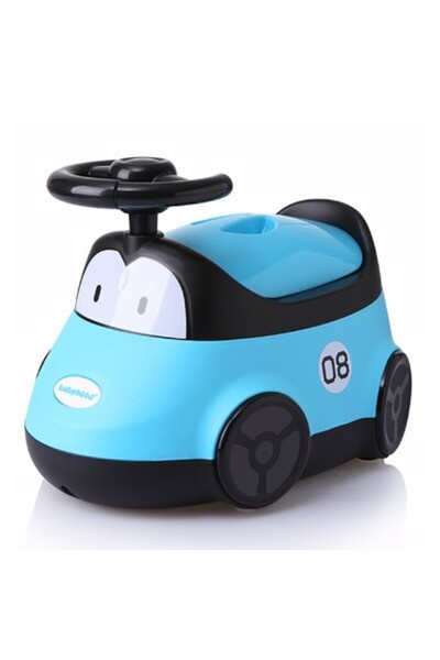 Flippy Children's Potty, 1+ years, Portable Car Design with Lid, Non-Toxic, Removable Bowl, Blue