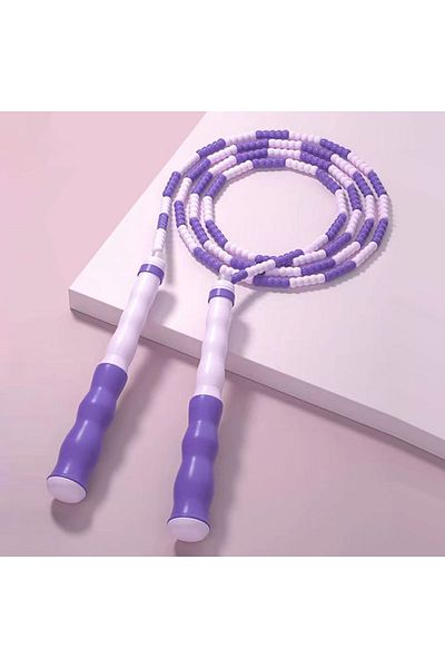 Choice حبل قفز ناعم من الخرز، بمقبض غير قابل للانزلاق، قابل للتعديل، خالٍ من التشابك، حبل قفز مجزأ للياقة البدنية، Kee