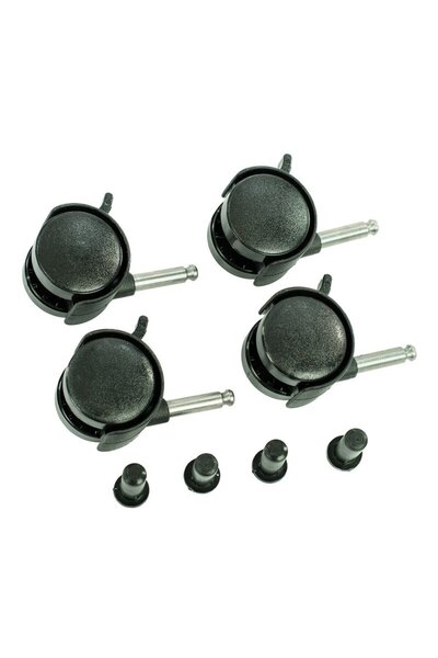 Babyneeds Σετ 4 τροχών, Qmini, Συμβατό με βρεφικές κούνιες και Qmini, Μαύρο