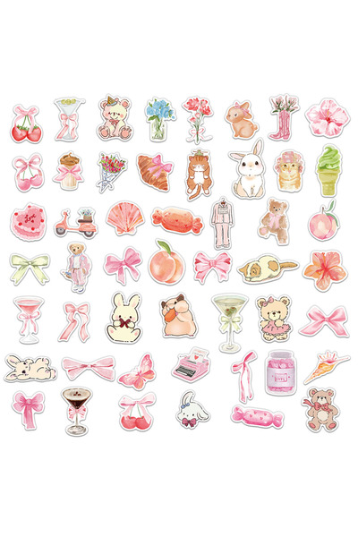 Choice 50 قطعة من ملصقات المرح الوردية، كلمات إنجليزية، كتيبات رائعة، مواد، حافظات هواتف، حقائب كمبيوتر محمول