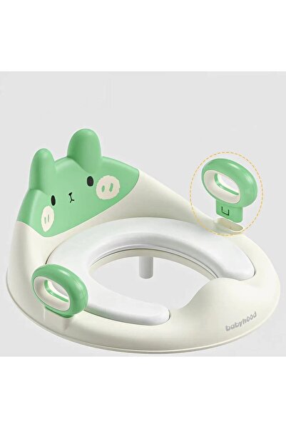 Flippy Capac WC cu Reductie, Flippy, pentru Copii, cu Manere, Model Ursulet, Plastic Durabil, Verde