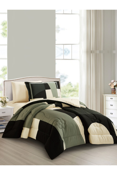 Donetella 4-Piece Digital Print Comforter Set – Twin Size 170x230 cm, Soft Microfiber Bedding Set.