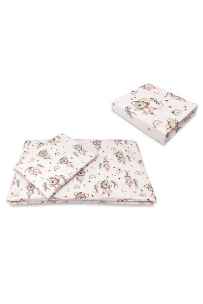 MimiNu Спално бельо за детско креватче от 3 части, MimiNu, С чаршаф 120x60 см...