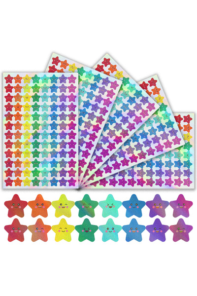 Choice ملصقات نجوم لامعة متعددة الألوان، 480 قطعة، 0.75 بوصة، ملونة ولامعة، ت...
