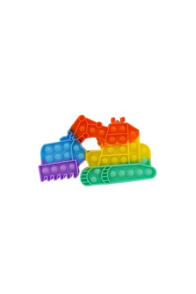 FEN Silicone Antistress Toy, Pop It Now and Flip It, Excavator, Multicolor, Model 4