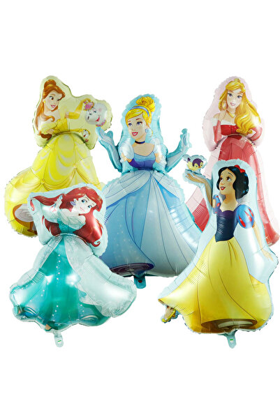 Choice كما هو موضح في الصورة، 5 قطع متنوعة من بالونات ديزني سندريلا حورية البحر، مجموعة بالونات هيليوم أميرات، ملابس أطفال