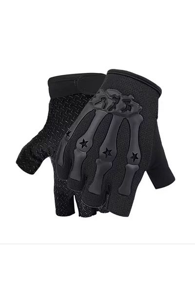 Choice black Outdoor cycling, half finger, men's and women's anti slip tactics, fitness, mountain climbing,