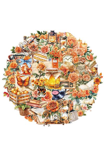 Choice 50PCS 50PCS Orange Retro Decorative Graffiti Stickers DIY Luggage Notebook Skateboarding Motorcycle