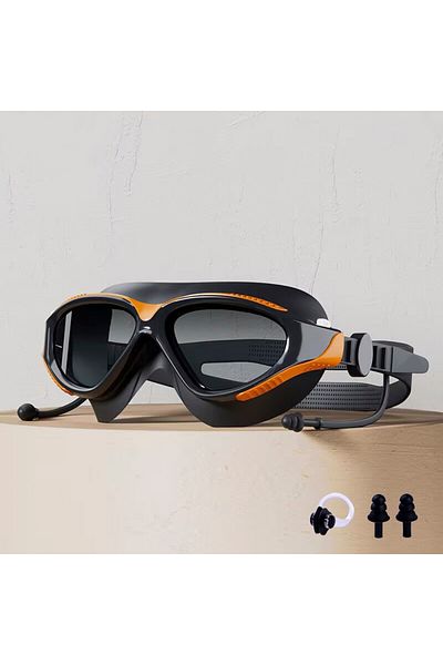 Choice Other Orange Large frame swimming goggles anti-fog professional high-definition swimming goggles adj