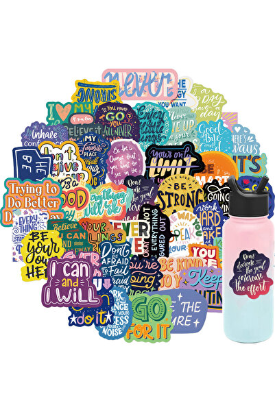 Choice 50PCS Motivational and Personalized English Phrase Graffiti Stickers for Bicycle Hand Account Pen...