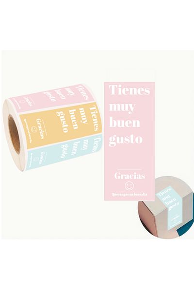 Choice MULTI 100 Pcs Spanish Thank You Stickers – 5 Color Loop, Small Business Packaging Labels, Gracias Me