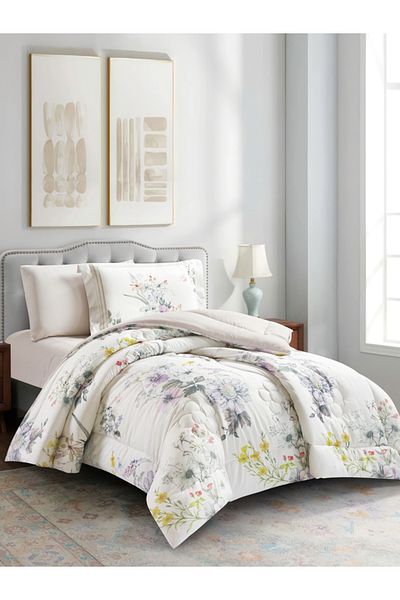 Donetella 4-Piece Digital Print Comforter Set – Twin Size 170x230 cm, Soft Microfiber Bedding Set.