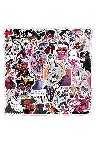 Choice B-50PCS 50 Sheets Edgy Anime Helluva Boss Sticker Set - Anti-Hero Character Decals for Motorcycle He