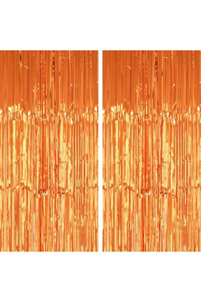 Choice مجموعة ديكور خلفية من الشرابة البرتقالية مكونة من قطعتين، ستارة خلفية ...
