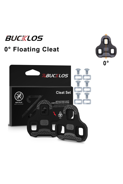 BUCKLOS مشابك دواسات الدراجات ذات اللون الأسود بدرجة 0 لدراجات الطريق LOOK KEO مشابك دواسات الدراجات ذات اللون الأسود بدرجة 0/4.5/9 عائمة