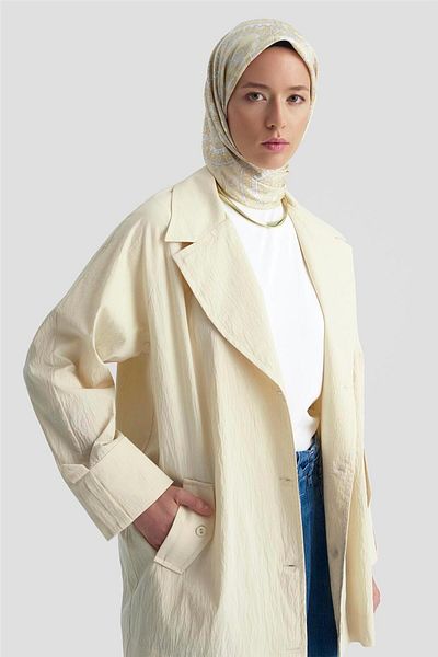 Armine Μπουφάν από βαμβακερό μείγμα 25KD4009 Άμμος