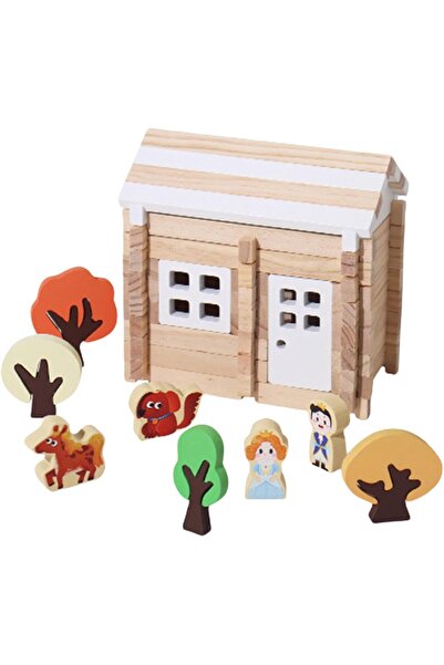 sallma Wooden Building House, Interactive Model with Mortise and Tenon Joints, Montessori, 75 pieces