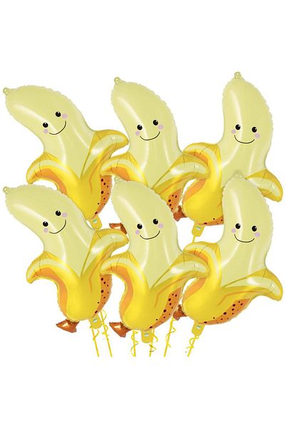 Choice 28inch Banana 6pcs 6Pcs Banana Balloons Aluminum Foil Balloons Fruit Banana Theme Decoration Summer