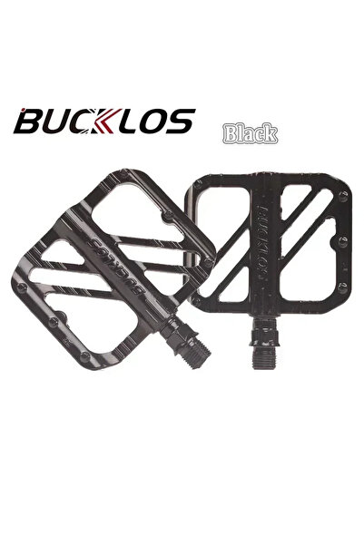 BUCKLOS دواسة سوداء لدراجة الطريق، دواسات مسطحة، محمل مانع للتسرب، دواسة منصة...