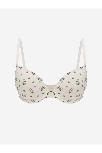 LC Waikiki LCW DREAM Sutien roz cu sârmă, fără căptușeală, cu flori