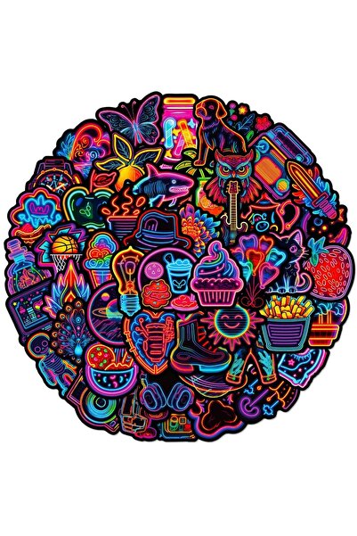 Choice 50 ورقة من ملصقات الباستيل النيونية - ملصقات جمالية مقاومة للماء للمجل...