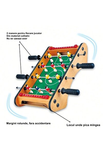 Dali Mini Foosball Table with 12 Players, Wooden and ABS, Brown
