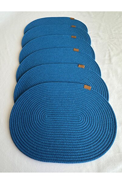 HHKARTS Jute Placemat, Table Decor Supla Oval Blue 30X40 Set of 4