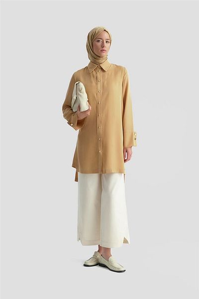 Armine Tunica cu manșetă groasă 25KD4012 Camel