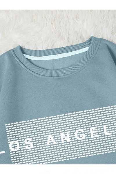 StartMore Multicolor Unisex Women/Men Detailed Los Angeles Custom Printed Colorful Oversize Crew Neck Cotton