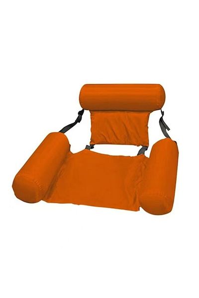 OEM Inflatable Floating Chair with Dual Backrest, Hammock Style, Portable and Foldable, Orange