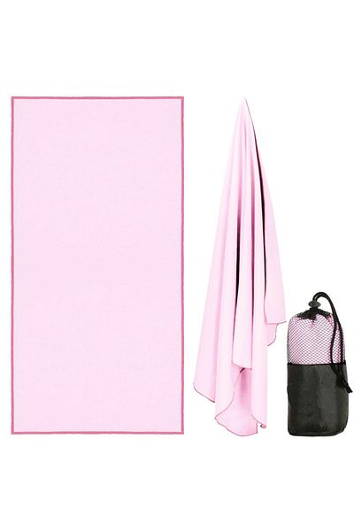 SERSIMO Quick-drying beach towel, carrying case, 40x80cm, pink