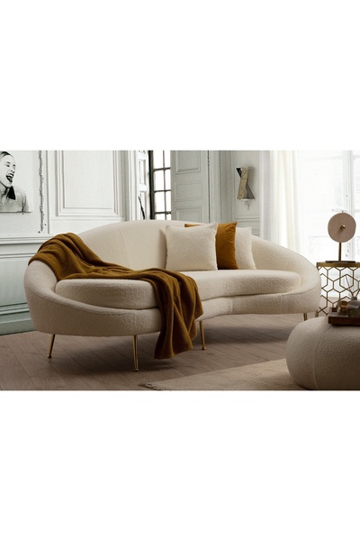 Vivense ESES SAĞ KOLLU ÜÇLÜ KOLTUK, EKRU BUKLET