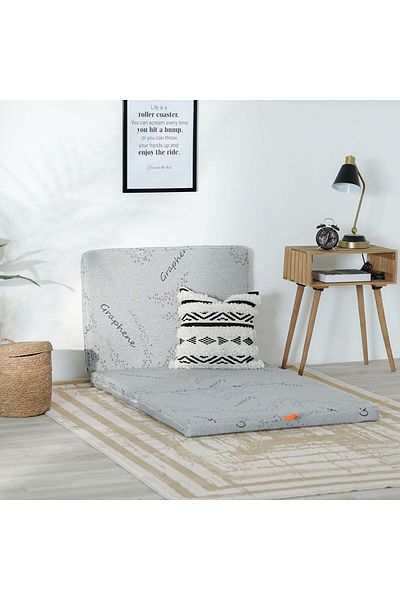 Danube Home Houston Tri Fold Mattress 180X90X6 - Graphine Fabric cm | Single Bed Mattress | Medium Firm Feel