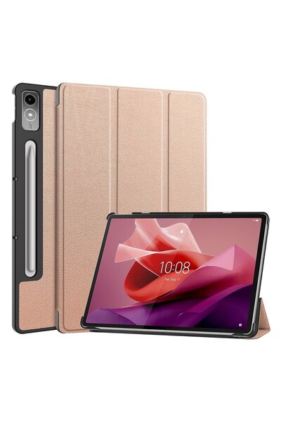 CLICK Husa pentru Lenovo Tab P12 12.7 2023/Lenovo Idea Tab Pro 12.7 2023, Smart, Microfibra, Rose Go