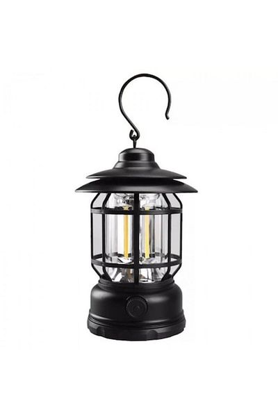 CLICK Portable Camping Lamp, Vintage Lantern with Hook, ABS, 21 COB LED Lighting, Adjustable Intensity, 5W