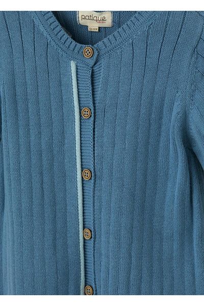Patique Kids Indigo Organic Cotton Ribbed Baby Romper