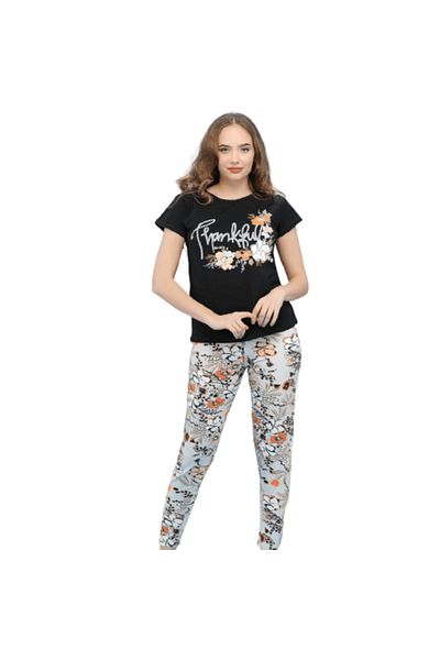 Generic Women's short-sleeved cotton pajamas