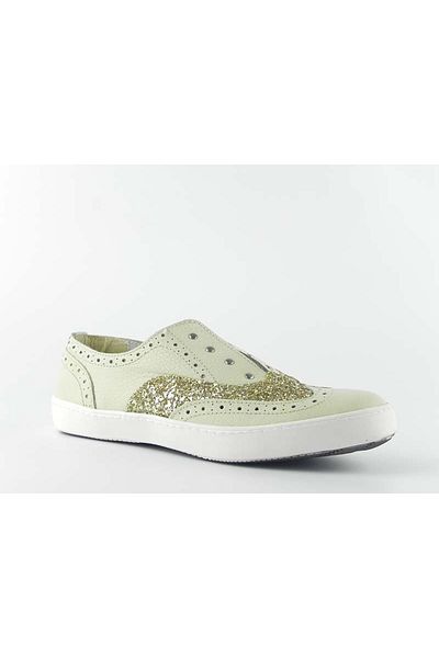 ZAZAMAG Women's casual shoes Shine made of natural leather, beige
