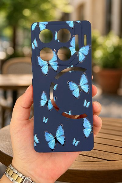 Vip Case حافظة Infinix GT 20 Pro-Blue Butterfly من السيليكون الممتص للصدمات، حافظة مطاطية كلاسيكية محمية277