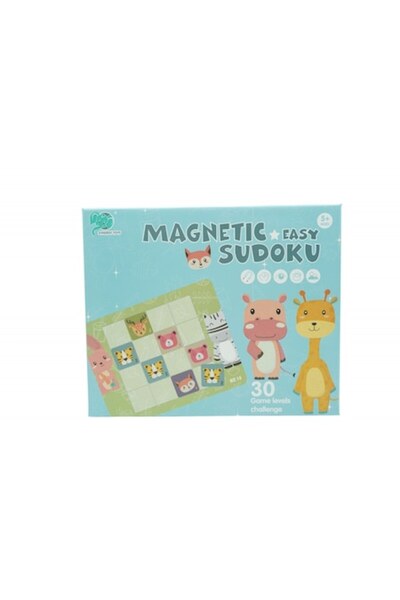 CLICK Educational Game Sudoku with Magnetic Board, 32 Pieces, Animal Cards, Green