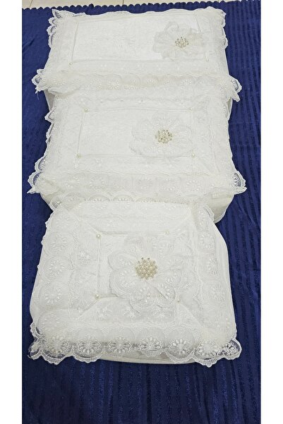 Yarençeyiz 3'lü Çiçek Modeli Taşlı Çeyizlik Broş Bohça Nişan Gelin Damat Hurç...