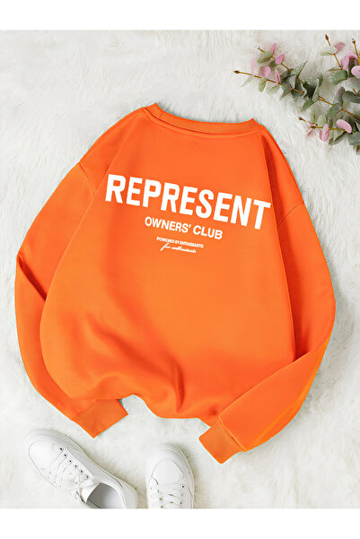 StartMore Orange Unisex Men/Women Colorful Represent Custom Printed Oversize ...