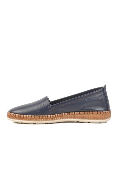 Bulldozer 231747 Z Navy Blue Genuine Leather Women's Ballerinas
