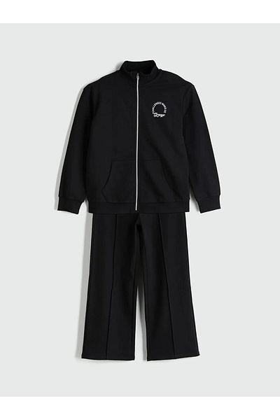 LC Waikiki LCW Kids Set de trening pentru fete cu guler negru