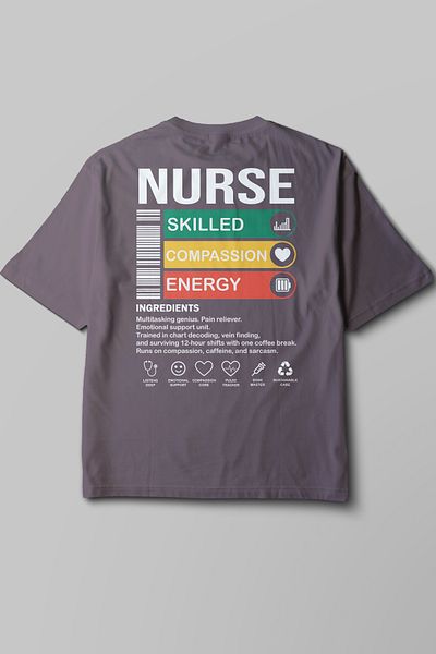 Pratik Medikal Nurse - Oversize T-Shirt Smoked Unisex