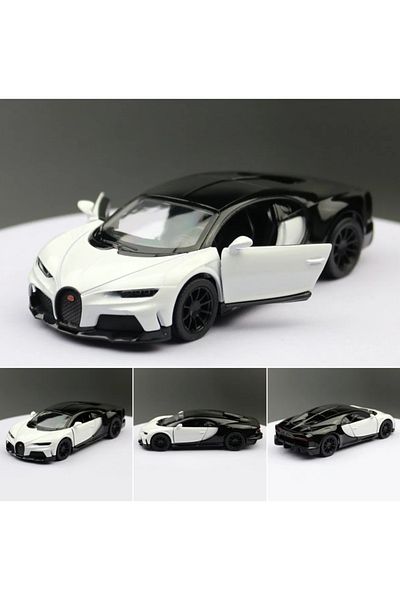 Kinsmart Bugatti Chiron White 1:36 Officially Licensed Die-Cast Metal Model Car